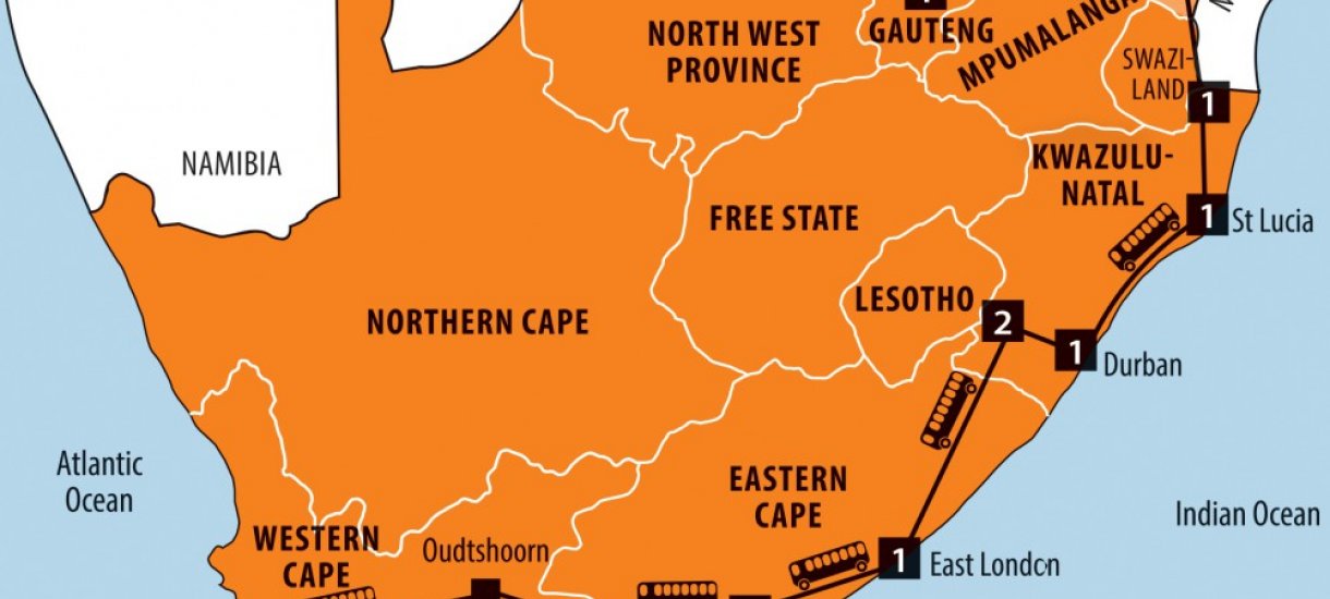 Yllättävä Etelä-Afrikka -kartta
