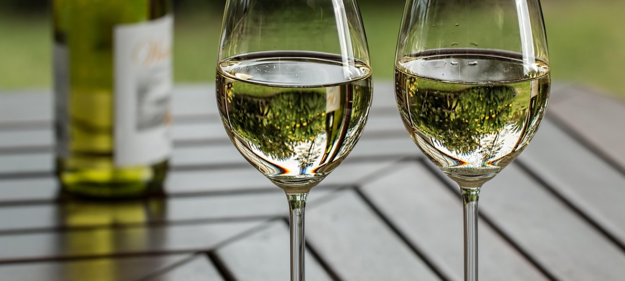 White wine glasses